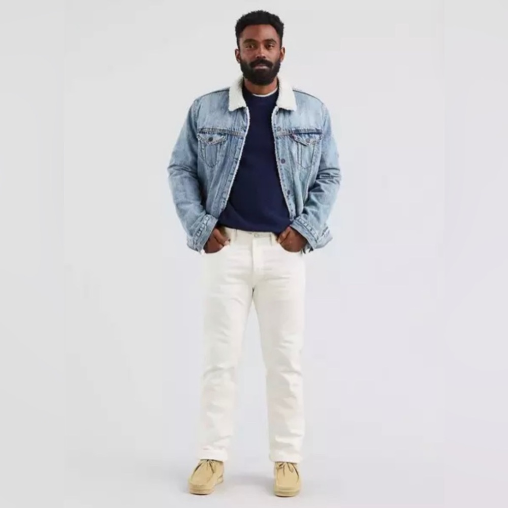 Levi's Men's 501 Original Straight Fit White Jeans - White - Size 34/34